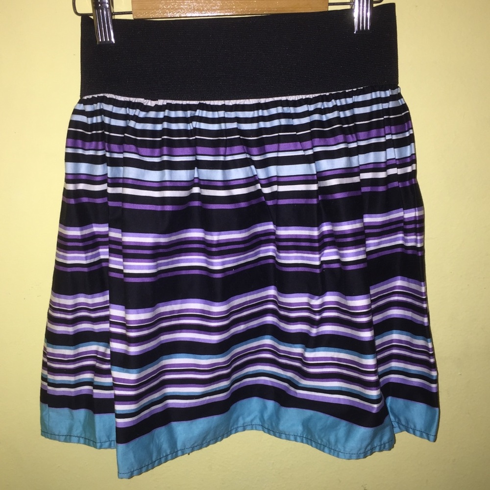 Spring striped skirt with elastic waistband